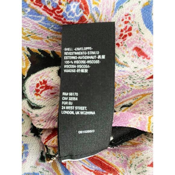 Free People Women's Colorful Bohemian Peasant Top Blouse Puff Sleeves Sheer Boho - Picture 6 of 6